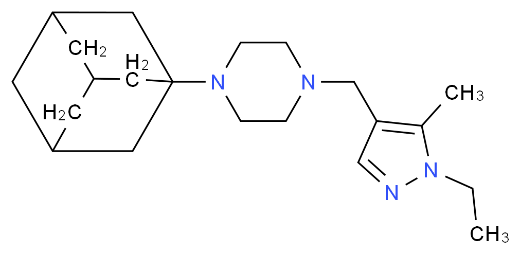 1-(1-adamantyl)-4-[(1-ethyl-5-methyl-1H-pyrazol-4-yl)methyl]piperazine_Molecular_structure_CAS_)