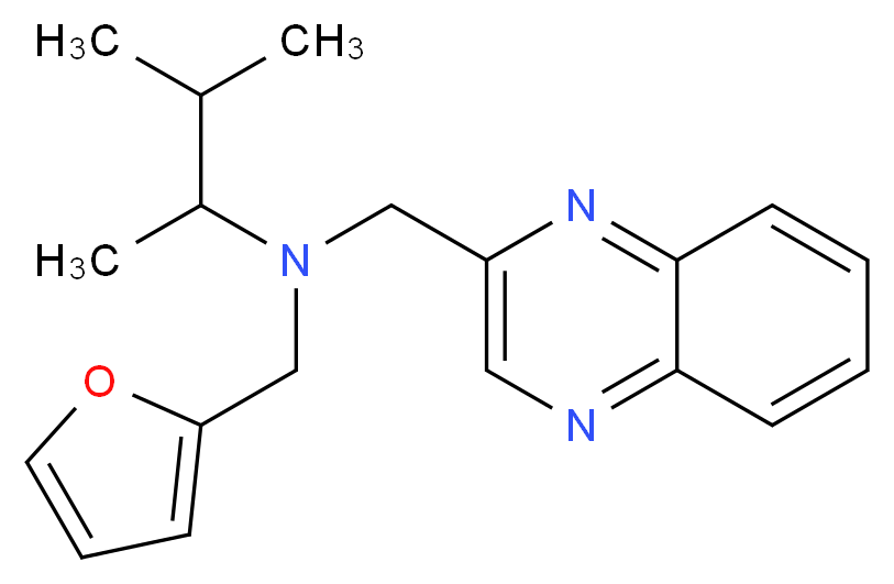 (1,2-dimethylpropyl)(2-furylmethyl)(quinoxalin-2-ylmethyl)amine_Molecular_structure_CAS_)