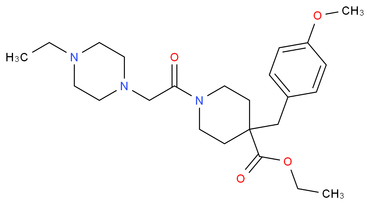 ethyl 1-[(4-ethyl-1-piperazinyl)acetyl]-4-(4-methoxybenzyl)-4-piperidinecarboxylate_Molecular_structure_CAS_)