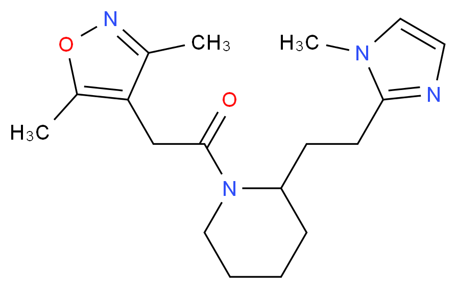 1-[(3,5-dimethyl-4-isoxazolyl)acetyl]-2-[2-(1-methyl-1H-imidazol-2-yl)ethyl]piperidine_Molecular_structure_CAS_)