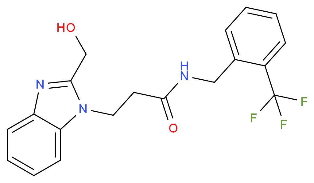 3-[2-(hydroxymethyl)-1H-benzimidazol-1-yl]-N-[2-(trifluoromethyl)benzyl]propanamide_Molecular_structure_CAS_)