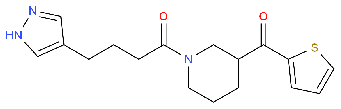 {1-[4-(1H-pyrazol-4-yl)butanoyl]piperidin-3-yl}(2-thienyl)methanone_Molecular_structure_CAS_)