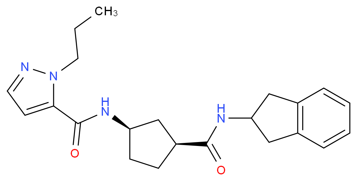 N-{(1R*,3S*)-3-[(2,3-dihydro-1H-inden-2-ylamino)carbonyl]cyclopentyl}-1-propyl-1H-pyrazole-5-carboxamide_Molecular_structure_CAS_)