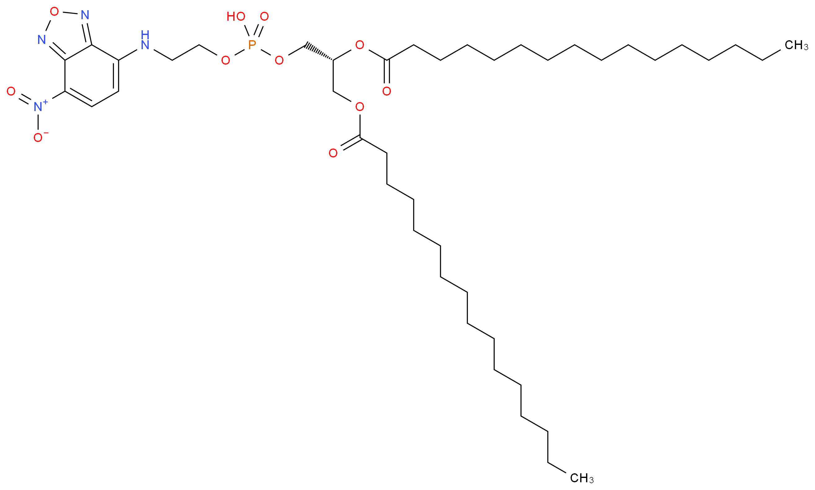 1,2-Dipalmitoyl-sn-glycero-3-phosphoethanolamine, 7-nitrobenzofurazan-labeled_Molecular_structure_CAS_92605-64-6)