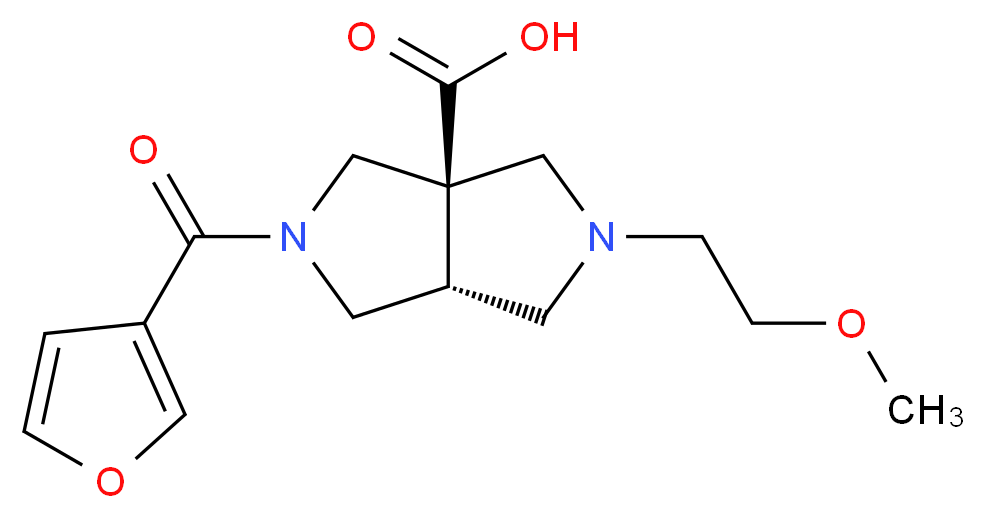 (3aR*,6aR*)-2-(3-furoyl)-5-(2-methoxyethyl)hexahydropyrrolo[3,4-c]pyrrole-3a(1H)-carboxylic acid_Molecular_structure_CAS_)