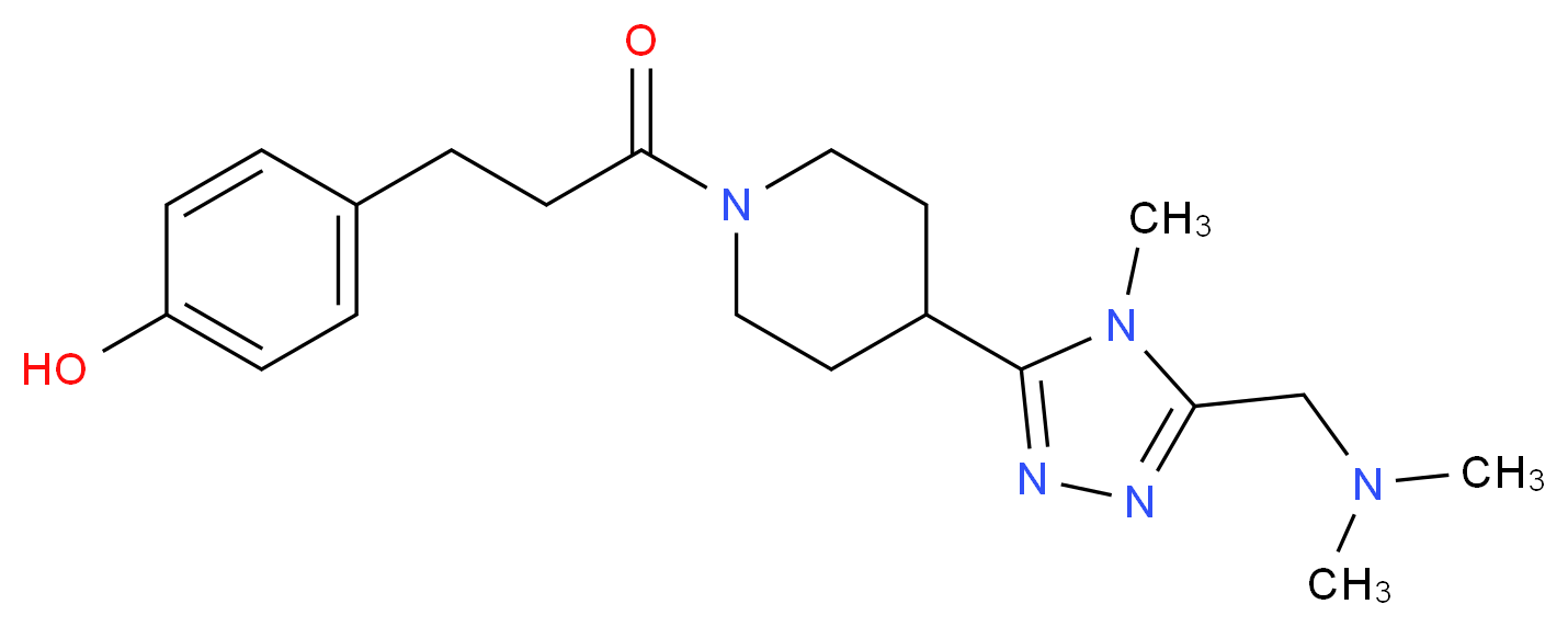 4-[3-(4-{5-[(dimethylamino)methyl]-4-methyl-4H-1,2,4-triazol-3-yl}piperidin-1-yl)-3-oxopropyl]phenol_Molecular_structure_CAS_)