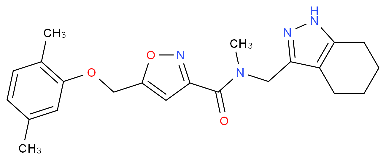 5-[(2,5-dimethylphenoxy)methyl]-N-methyl-N-(4,5,6,7-tetrahydro-1H-indazol-3-ylmethyl)-3-isoxazolecarboxamide_Molecular_structure_CAS_)
