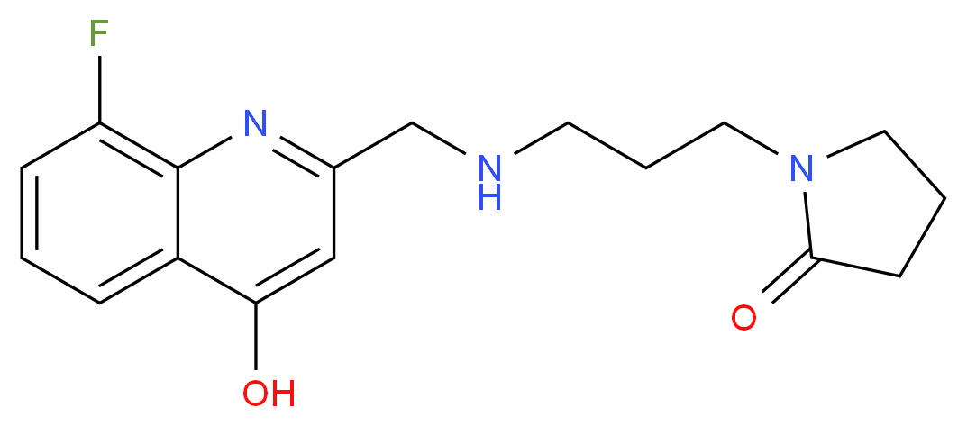 1-(3-{[(8-fluoro-4-hydroxyquinolin-2-yl)methyl]amino}propyl)pyrrolidin-2-one_Molecular_structure_CAS_)