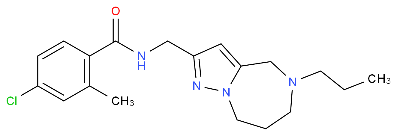 4-chloro-2-methyl-N-[(5-propyl-5,6,7,8-tetrahydro-4H-pyrazolo[1,5-a][1,4]diazepin-2-yl)methyl]benzamide_Molecular_structure_CAS_)