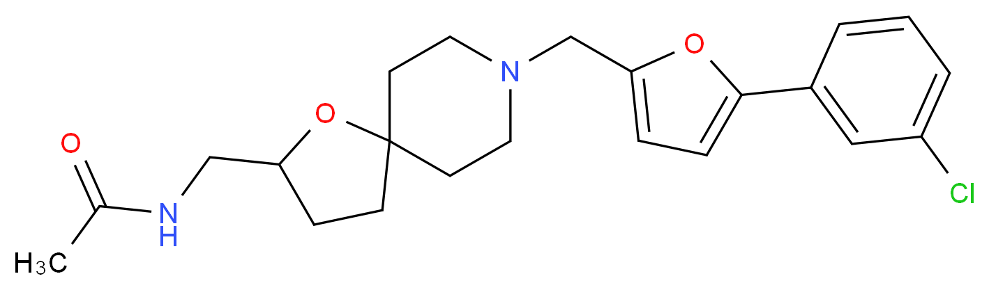 N-[(8-{[5-(3-chlorophenyl)-2-furyl]methyl}-1-oxa-8-azaspiro[4.5]dec-2-yl)methyl]acetamide_Molecular_structure_CAS_)