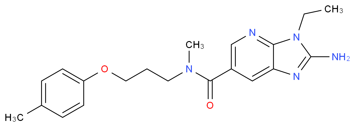 2-amino-3-ethyl-N-methyl-N-[3-(4-methylphenoxy)propyl]-3H-imidazo[4,5-b]pyridine-6-carboxamide_Molecular_structure_CAS_)