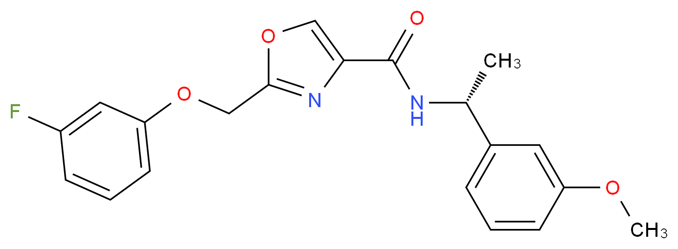 2-[(3-fluorophenoxy)methyl]-N-[(1R)-1-(3-methoxyphenyl)ethyl]-1,3-oxazole-4-carboxamide_Molecular_structure_CAS_)