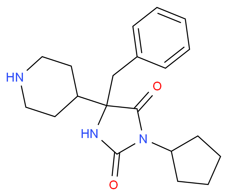 5-benzyl-3-cyclopentyl-5-piperidin-4-ylimidazolidine-2,4-dione_Molecular_structure_CAS_)