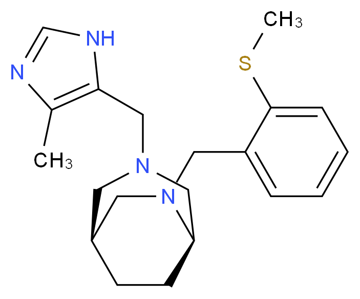 (1S*,5R*)-3-[(4-methyl-1H-imidazol-5-yl)methyl]-6-[2-(methylthio)benzyl]-3,6-diazabicyclo[3.2.2]nonane_Molecular_structure_CAS_)