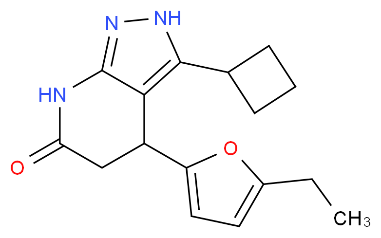 3-cyclobutyl-4-(5-ethyl-2-furyl)-2,4,5,7-tetrahydro-6H-pyrazolo[3,4-b]pyridin-6-one_Molecular_structure_CAS_)