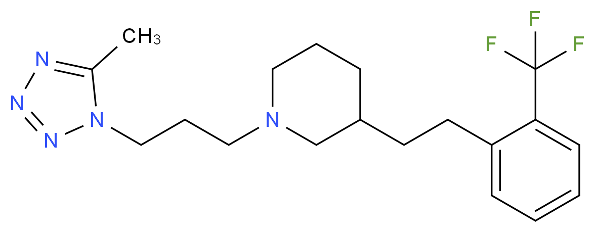 1-[3-(5-methyl-1H-tetrazol-1-yl)propyl]-3-{2-[2-(trifluoromethyl)phenyl]ethyl}piperidine_Molecular_structure_CAS_)
