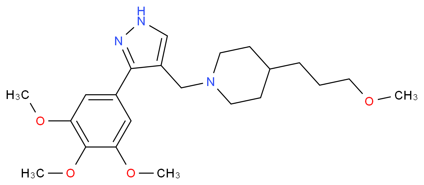 4-(3-methoxypropyl)-1-{[3-(3,4,5-trimethoxyphenyl)-1H-pyrazol-4-yl]methyl}piperidine_Molecular_structure_CAS_)
