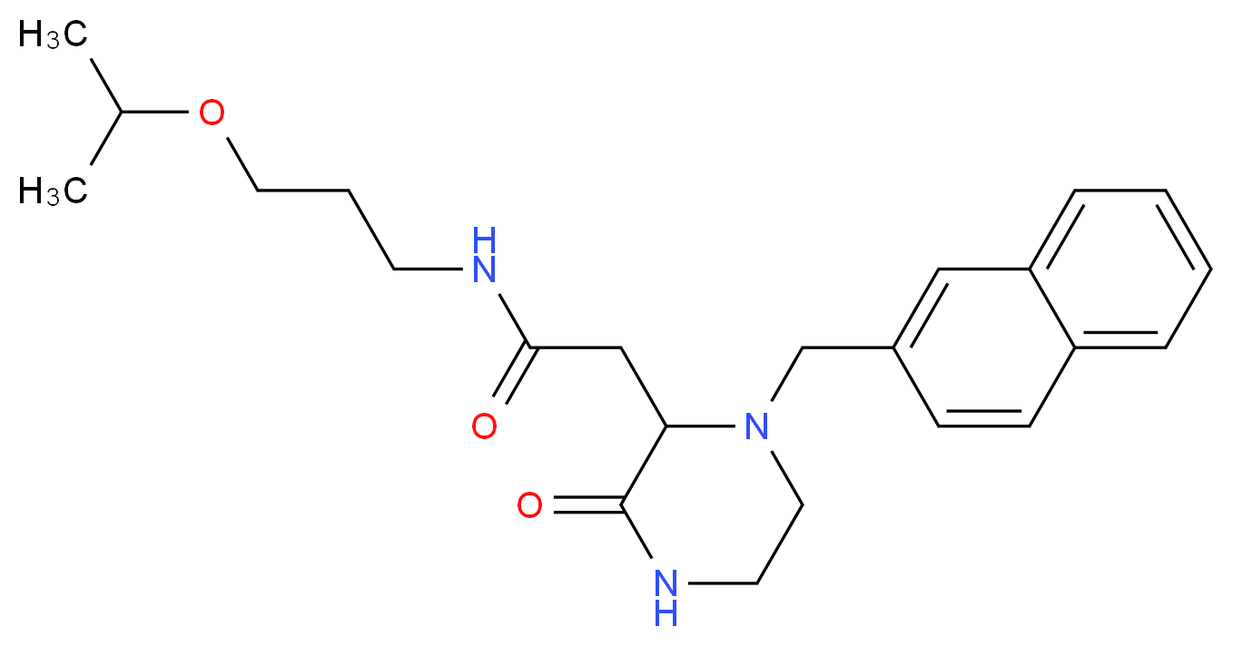 N-(3-isopropoxypropyl)-2-[1-(2-naphthylmethyl)-3-oxo-2-piperazinyl]acetamide_Molecular_structure_CAS_)