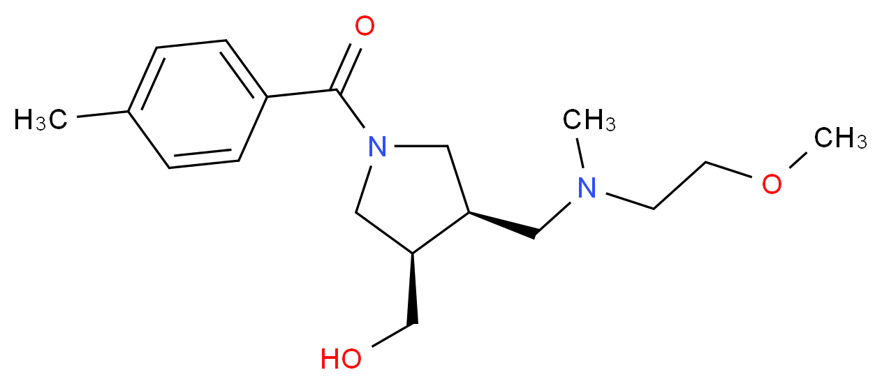 [(3R*,4R*)-4-{[(2-methoxyethyl)(methyl)amino]methyl}-1-(4-methylbenzoyl)pyrrolidin-3-yl]methanol_Molecular_structure_CAS_)