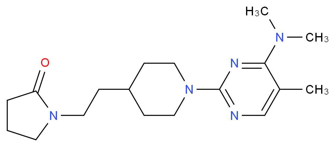 1-(2-{1-[4-(dimethylamino)-5-methyl-2-pyrimidinyl]-4-piperidinyl}ethyl)-2-pyrrolidinone_Molecular_structure_CAS_)