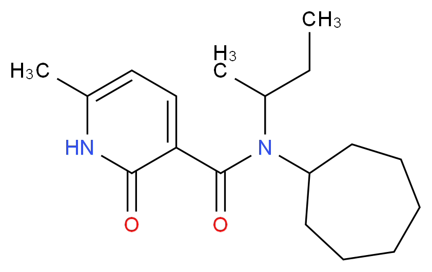 N-(sec-butyl)-N-cycloheptyl-6-methyl-2-oxo-1,2-dihydropyridine-3-carboxamide_Molecular_structure_CAS_)