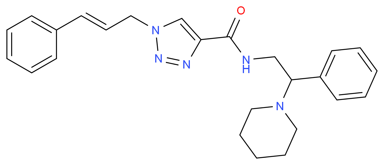 N-[2-phenyl-2-(1-piperidinyl)ethyl]-1-[(2E)-3-phenyl-2-propen-1-yl]-1H-1,2,3-triazole-4-carboxamide_Molecular_structure_CAS_)