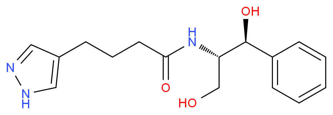 N-[(1S,2S)-2-hydroxy-1-(hydroxymethyl)-2-phenylethyl]-4-(1H-pyrazol-4-yl)butanamide_Molecular_structure_CAS_)