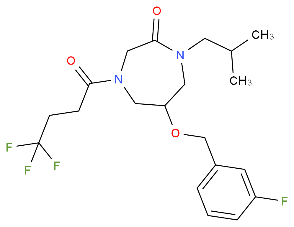 6-[(3-fluorobenzyl)oxy]-1-isobutyl-4-(4,4,4-trifluorobutanoyl)-1,4-diazepan-2-one_Molecular_structure_CAS_)