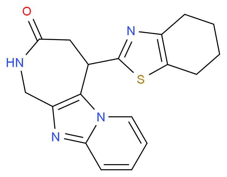 5-(4,5,6,7-tetrahydro-1,3-benzothiazol-2-yl)-1,2,4,5-tetrahydro-3H-pyrido[1',2':1,2]imidazo[4,5-c]azepin-3-one_Molecular_structure_CAS_)