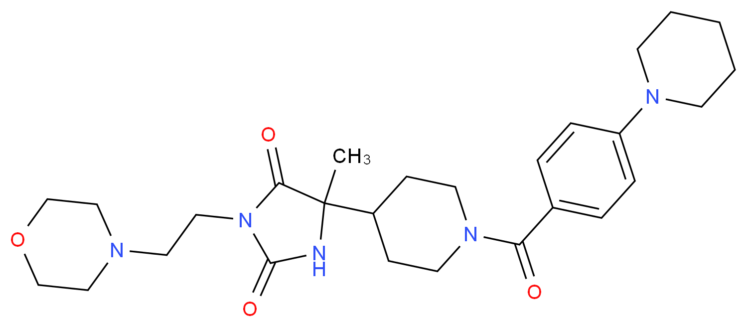 5-methyl-3-[2-(4-morpholinyl)ethyl]-5-{1-[4-(1-piperidinyl)benzoyl]-4-piperidinyl}-2,4-imidazolidinedione_Molecular_structure_CAS_)