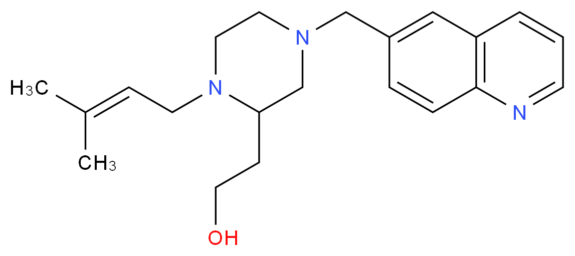 2-[1-(3-methyl-2-buten-1-yl)-4-(6-quinolinylmethyl)-2-piperazinyl]ethanol_Molecular_structure_CAS_)