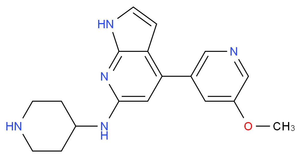 4-(5-methoxypyridin-3-yl)-N-piperidin-4-yl-1H-pyrrolo[2,3-b]pyridin-6-amine_Molecular_structure_CAS_)