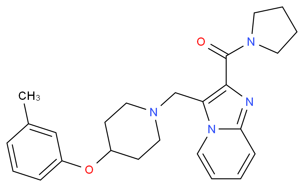 3-{[4-(3-methylphenoxy)-1-piperidinyl]methyl}-2-(1-pyrrolidinylcarbonyl)imidazo[1,2-a]pyridine_Molecular_structure_CAS_)