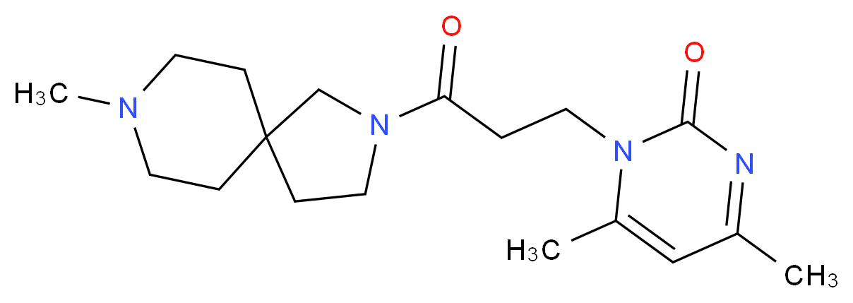 4,6-dimethyl-1-[3-(8-methyl-2,8-diazaspiro[4.5]dec-2-yl)-3-oxopropyl]pyrimidin-2(1H)-one_Molecular_structure_CAS_)