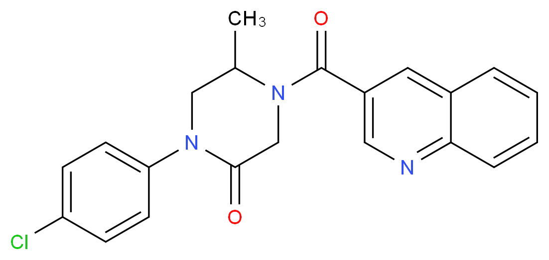 1-(4-chlorophenyl)-5-methyl-4-(3-quinolinylcarbonyl)-2-piperazinone_Molecular_structure_CAS_)