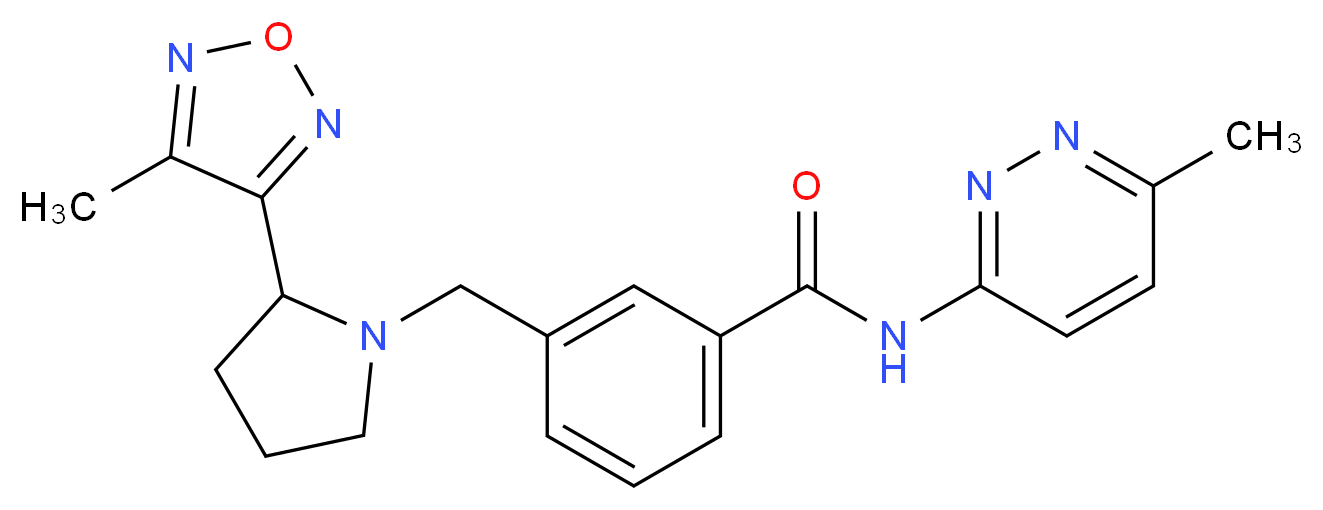 3-{[2-(4-methyl-1,2,5-oxadiazol-3-yl)pyrrolidin-1-yl]methyl}-N-(6-methylpyridazin-3-yl)benzamide_Molecular_structure_CAS_)