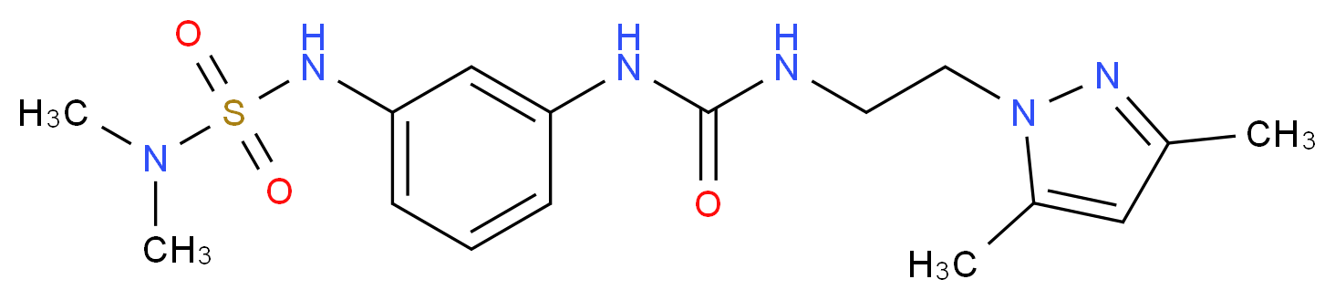 N-(3-{[(dimethylamino)sulfonyl]amino}phenyl)-N'-[2-(3,5-dimethyl-1H-pyrazol-1-yl)ethyl]urea_Molecular_structure_CAS_)