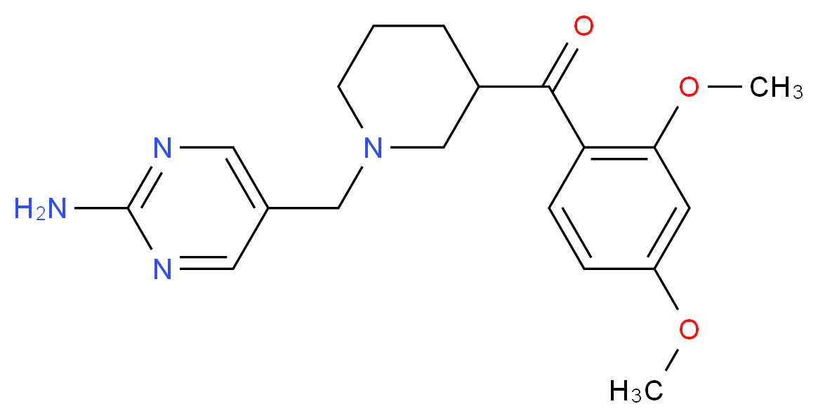 {1-[(2-amino-5-pyrimidinyl)methyl]-3-piperidinyl}(2,4-dimethoxyphenyl)methanone_Molecular_structure_CAS_)