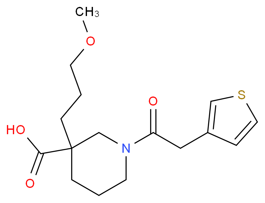 3-(3-methoxypropyl)-1-(3-thienylacetyl)-3-piperidinecarboxylic acid_Molecular_structure_CAS_)