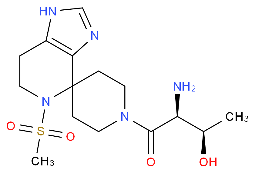 (2R,3S)-3-amino-4-[5-(methylsulfonyl)-1,5,6,7-tetrahydro-1'H-spiro[imidazo[4,5-c]pyridine-4,4'-piperidin]-1'-yl]-4-oxobutan-2-ol_Molecular_structure_CAS_)