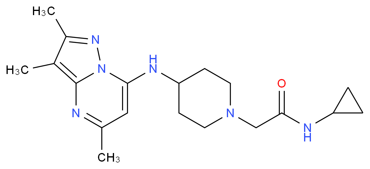 N-cyclopropyl-2-{4-[(2,3,5-trimethylpyrazolo[1,5-a]pyrimidin-7-yl)amino]-1-piperidinyl}acetamide_Molecular_structure_CAS_)