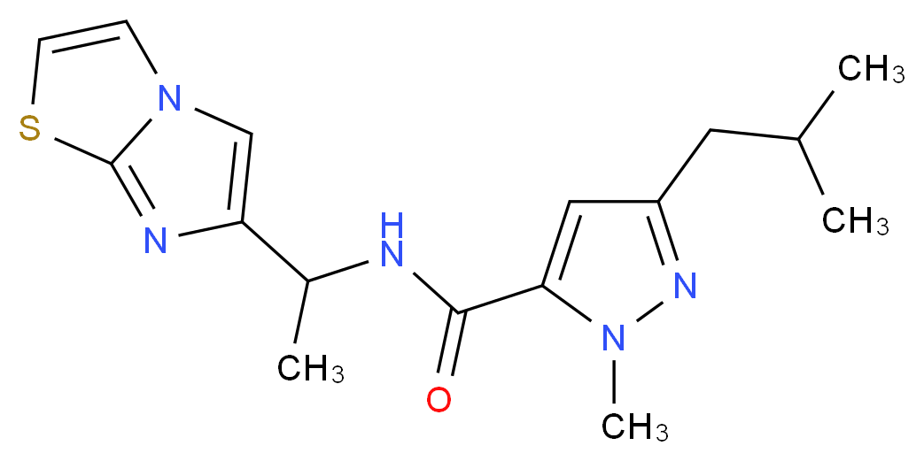 N-(1-imidazo[2,1-b][1,3]thiazol-6-ylethyl)-3-isobutyl-1-methyl-1H-pyrazole-5-carboxamide_Molecular_structure_CAS_)