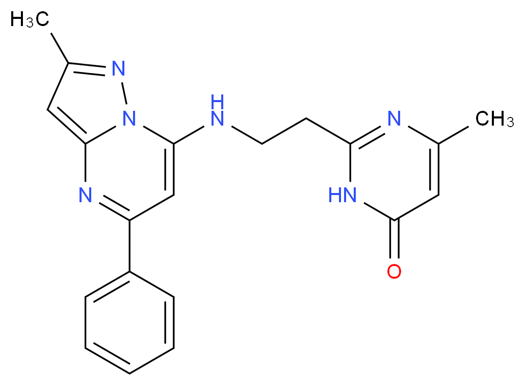 6-methyl-2-{2-[(2-methyl-5-phenylpyrazolo[1,5-a]pyrimidin-7-yl)amino]ethyl}-4(3H)-pyrimidinone_Molecular_structure_CAS_)