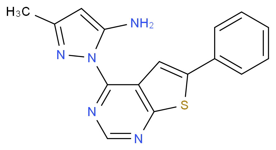 3-methyl-1-(6-phenylthieno[2,3-d]pyrimidin-4-yl)-1H-pyrazol-5-amine_Molecular_structure_CAS_)