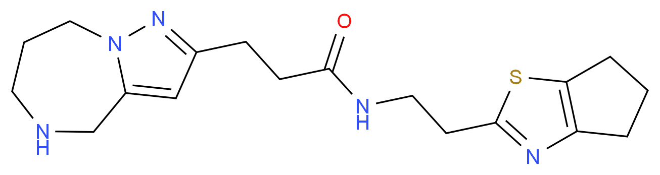 N-[2-(5,6-dihydro-4H-cyclopenta[d][1,3]thiazol-2-yl)ethyl]-3-(5,6,7,8-tetrahydro-4H-pyrazolo[1,5-a][1,4]diazepin-2-yl)propanamide_Molecular_structure_CAS_)
