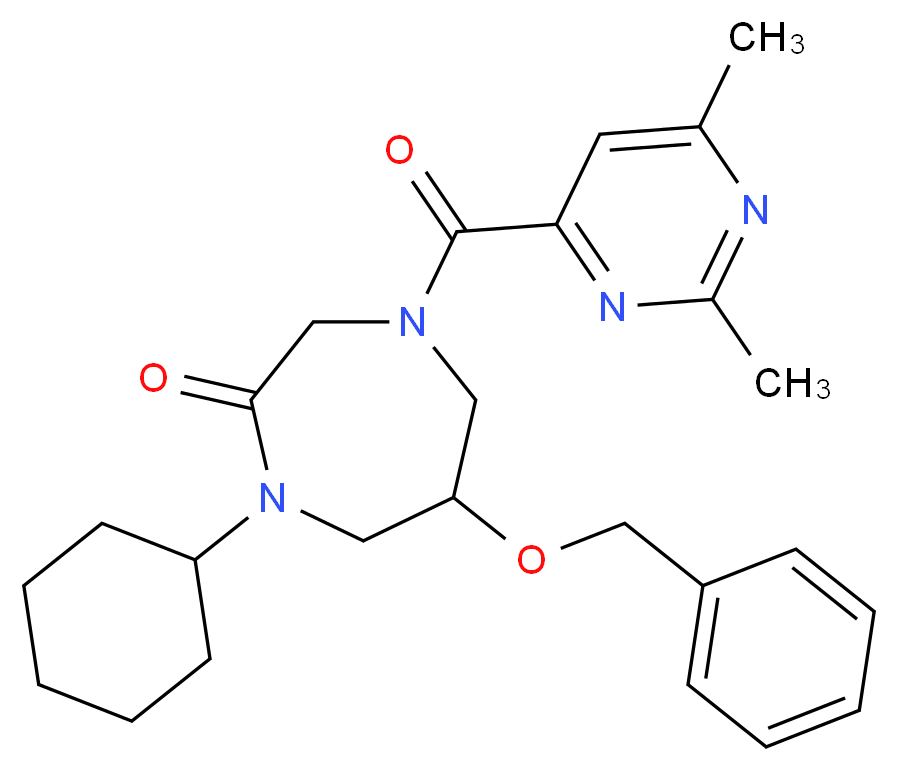 6-(benzyloxy)-1-cyclohexyl-4-[(2,6-dimethyl-4-pyrimidinyl)carbonyl]-1,4-diazepan-2-one_Molecular_structure_CAS_)