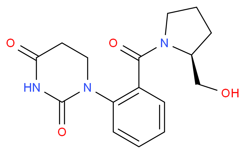 1-(2-{[(2S)-2-(hydroxymethyl)pyrrolidin-1-yl]carbonyl}phenyl)dihydropyrimidine-2,4(1H,3H)-dione_Molecular_structure_CAS_)