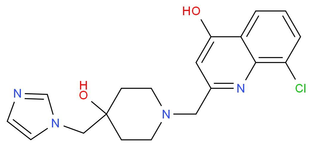 8-chloro-2-{[4-hydroxy-4-(1H-imidazol-1-ylmethyl)piperidin-1-yl]methyl}quinolin-4-ol_Molecular_structure_CAS_)