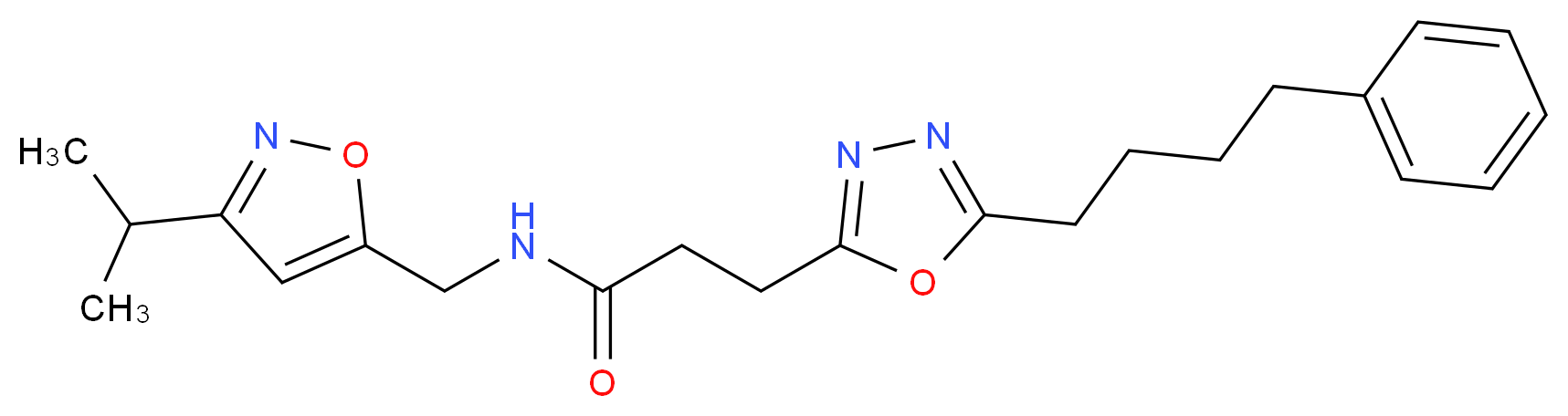 N-[(3-isopropyl-5-isoxazolyl)methyl]-3-[5-(4-phenylbutyl)-1,3,4-oxadiazol-2-yl]propanamide_Molecular_structure_CAS_)