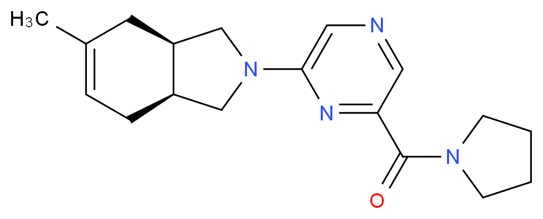 (3aR*,7aS*)-5-methyl-2-[6-(1-pyrrolidinylcarbonyl)-2-pyrazinyl]-2,3,3a,4,7,7a-hexahydro-1H-isoindole_Molecular_structure_CAS_)